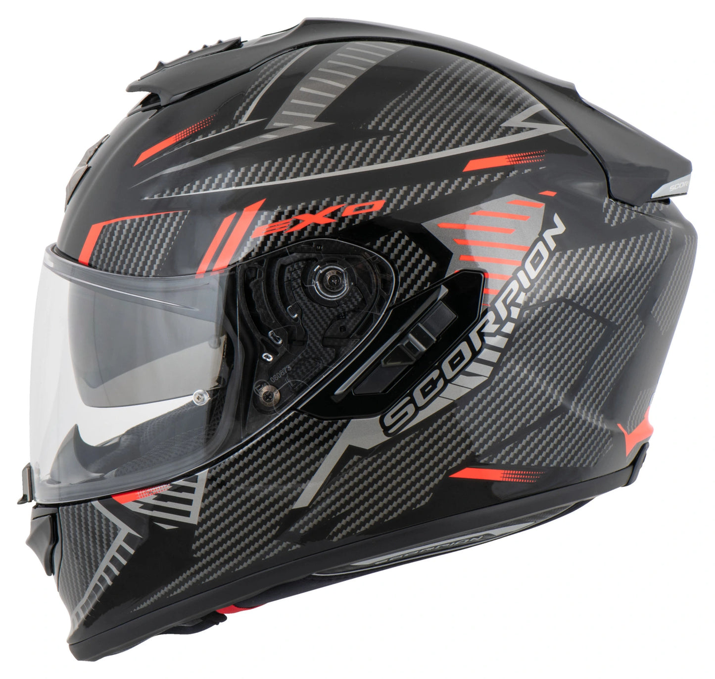 SCORPION EXO-1400 AIR FORTUNA BLACK RED HELMET CO: 32420