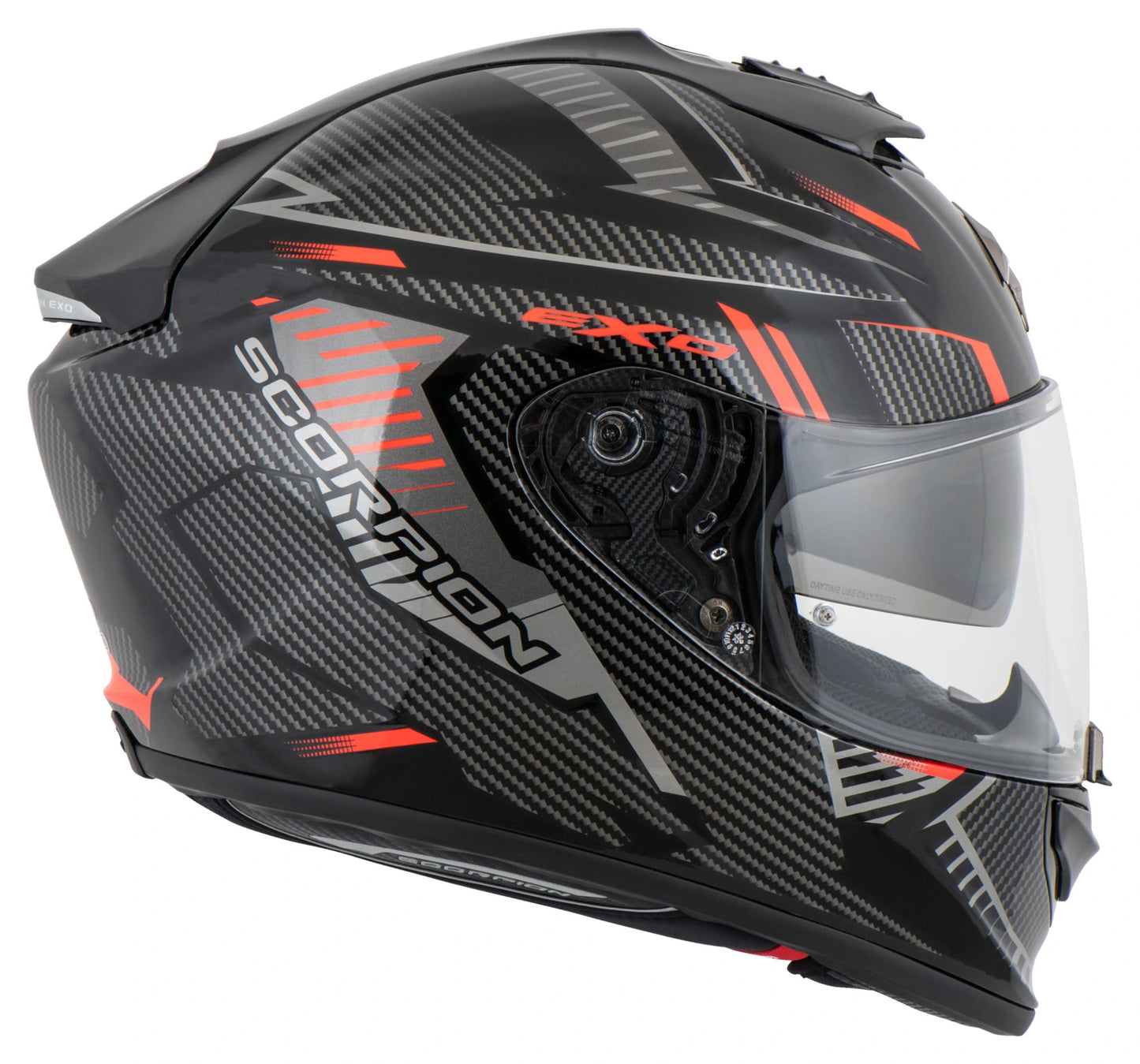 SCORPION EXO-1400 AIR FORTUNA BLACK RED HELMET CO: 32420