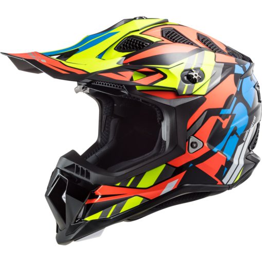 LS2 MX700 SUBVERTER Evo Rascal Gloss Black Fluro Orange Helmet size(small) co:455630