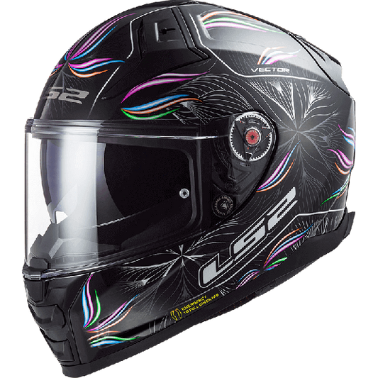 LS2 FF811 VECTOR II TROPICAL BLACK WHITE 06(1-9) HELMET CO: 454887