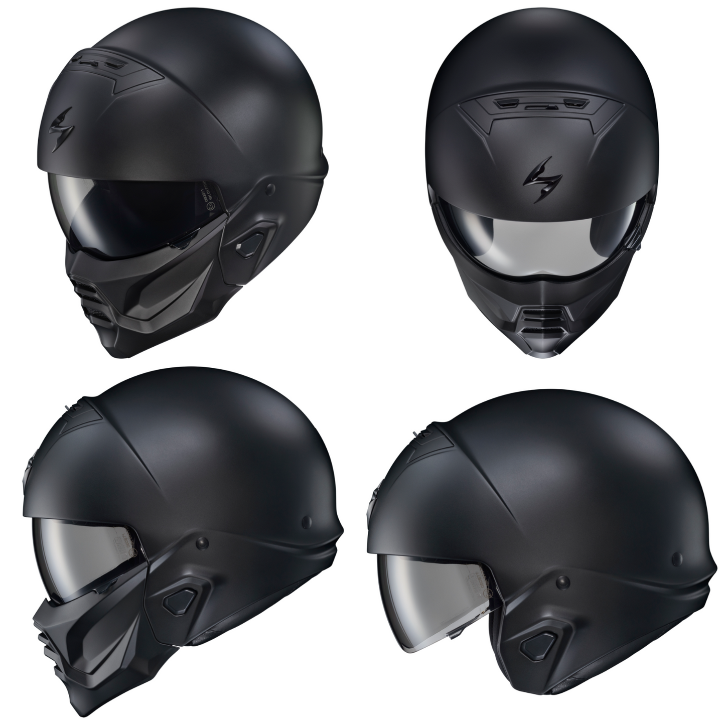 New Scorpion Exo Covert 2 Open Face Matte Black Motorcycle Helmet DOT SIZE M USED CO: 454904O