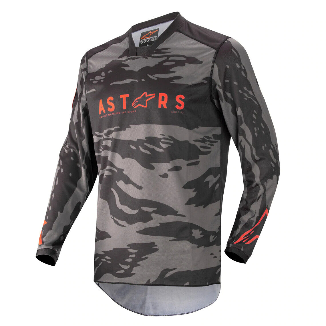 ALPINESTARS YOUTH MOTOCROSS T-SHIRT JERSEY RACER TACTICAL BLACK GREY CAMOUFLAGE SIZE M USED CO :2510157