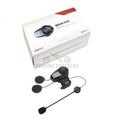 SENA SMH10-10 MOTORCYCLE BLUETOOTH HEADSET & INTERCOME KIT - SINGLE UNIT USED CO : 454571