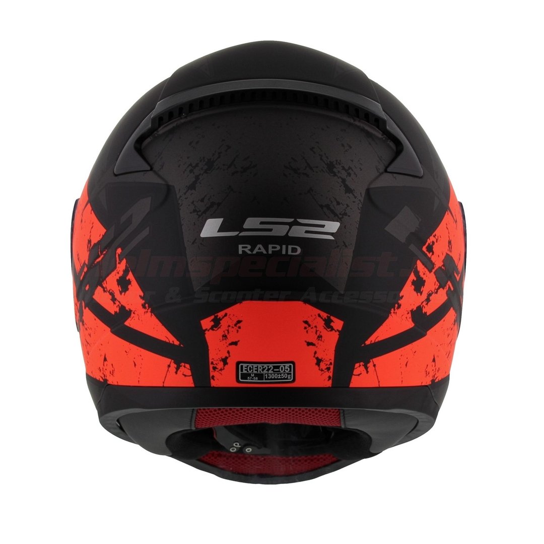 LS2 FF353 Rapid Deadbolt Matt Black Orange Full Face Helmet co : 31609