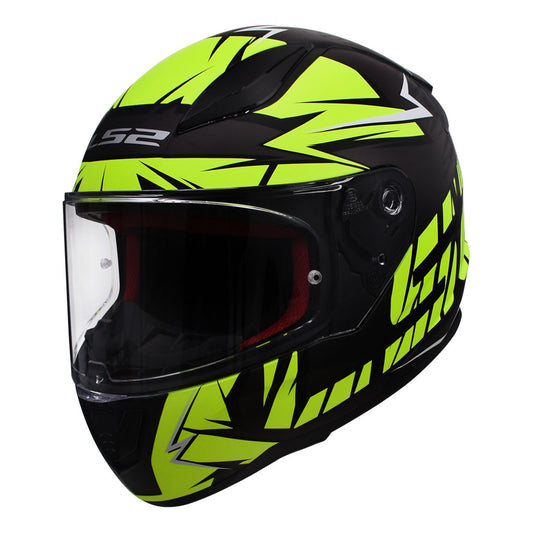 LS2 FF353 RAPID CROMO GLOSS BLACK H-V YELLOW HELMET :CO 31609