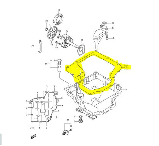 Suzuki GSX1300 Hayabusa GASKET,OIL PAN 11489-24F10-000  CO: 454441