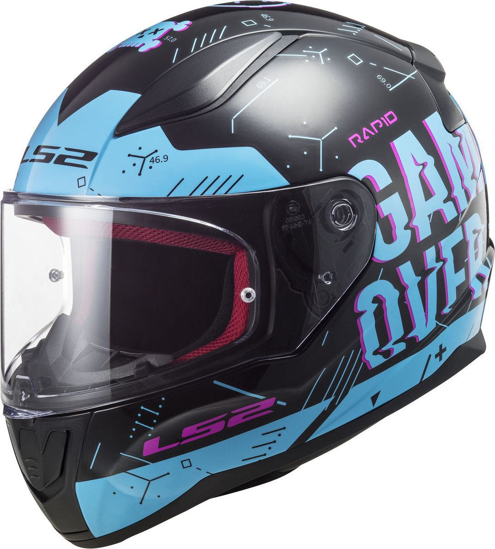 LS2 FF353 Rapid Player Motorcycle Helmet – Black Sky Blue co : 31609
