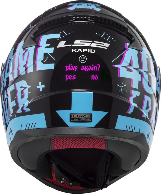 LS2 FF353 PLAYER BLACK SKY BLUE (353-130) HELMET :CO 31609