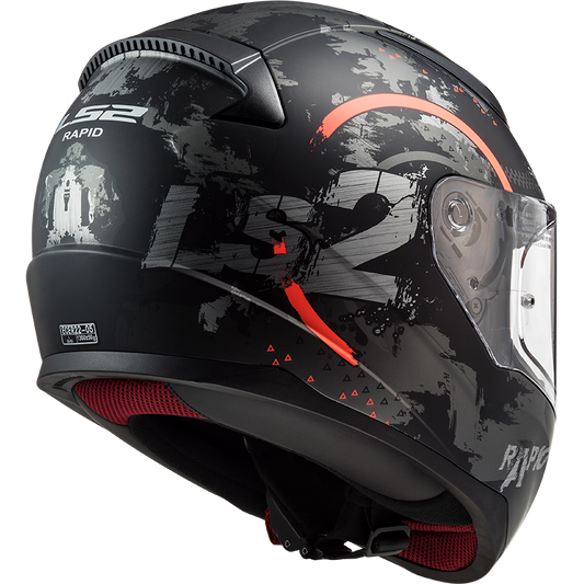 LS2 FF353 RAPID CIRCLE full face helmet MATT TITANIUM FLUO ORANGE co : 31609