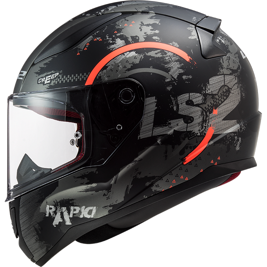 LS2 FF353 RAPID CIRCLE full face helmet MATT TITANIUM FLUO ORANGE co : 31609