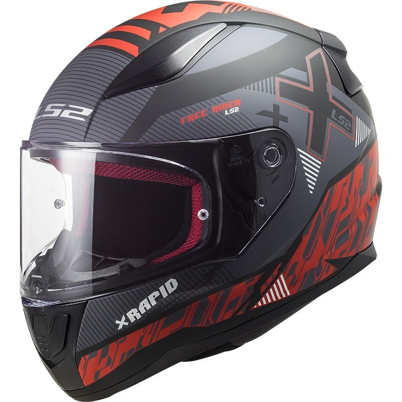 LS2 FF353 Rapid Matt Black Red Full Face Helmet co : 31609
