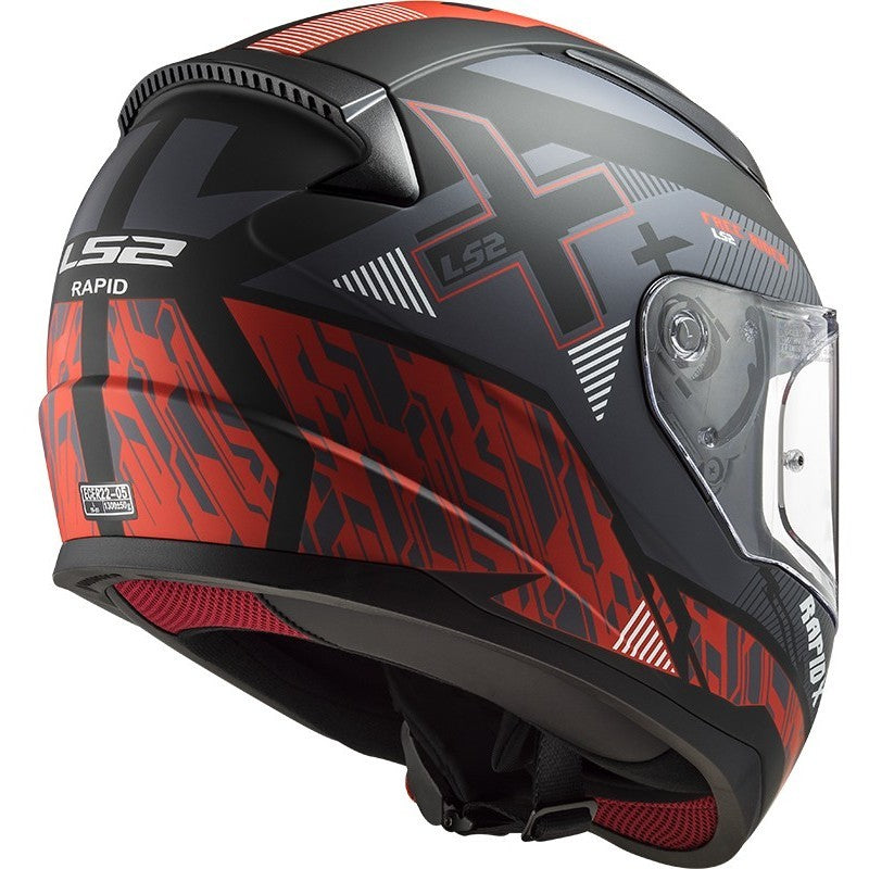 LS2 FF353 Rapid Matt Black Red Full Face Helmet co : 31609