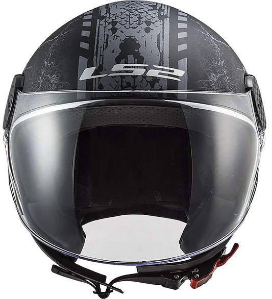 LS2 OF558 SPHERE LUX SNAKE JET HELMET MOTORCYCLE SCOOTER MATT BLACK TITANIUM :CO 454104