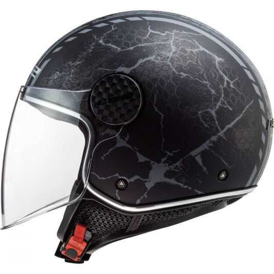 LS2 OF558 SPHERE LUX SNAKE JET HELMET MOTORCYCLE SCOOTER MATT BLACK TITANIUM :CO 454104